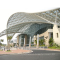 Estructura de acero de gran altura prefabricada Edificio comercial comercial con estructura de techo de vidrio